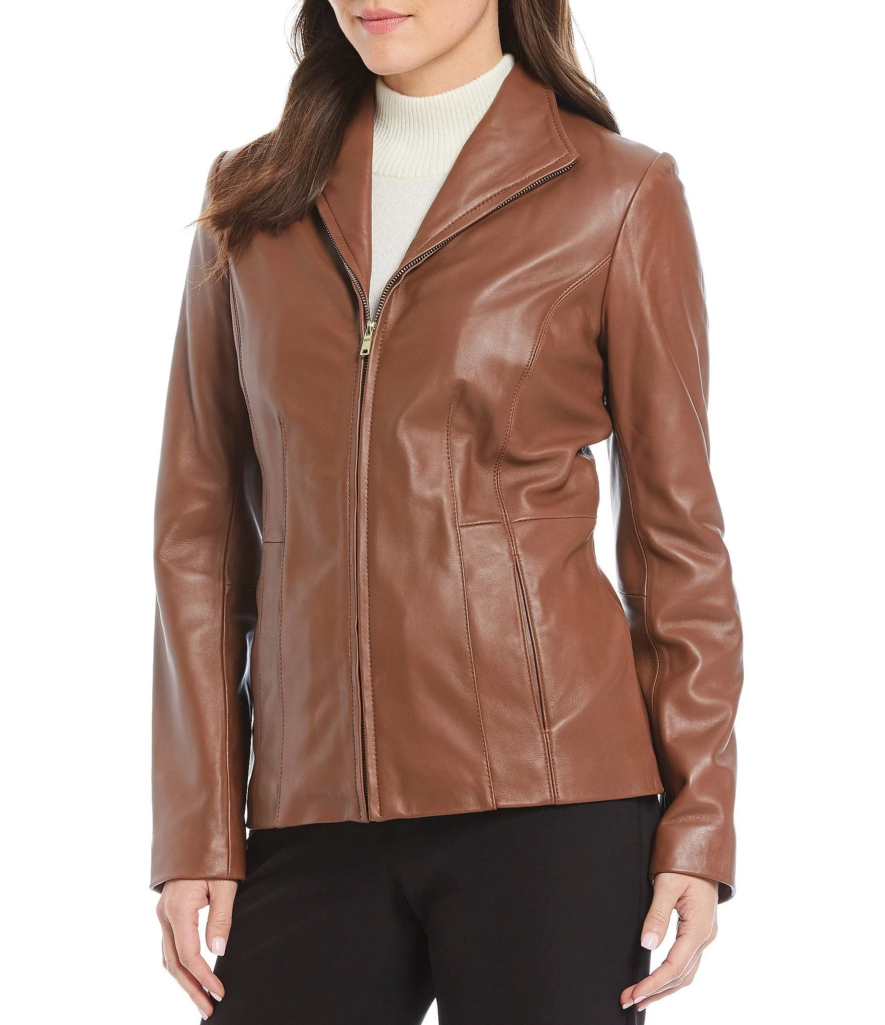 Cole Haan Wing Collar Leather Jacket 62.08