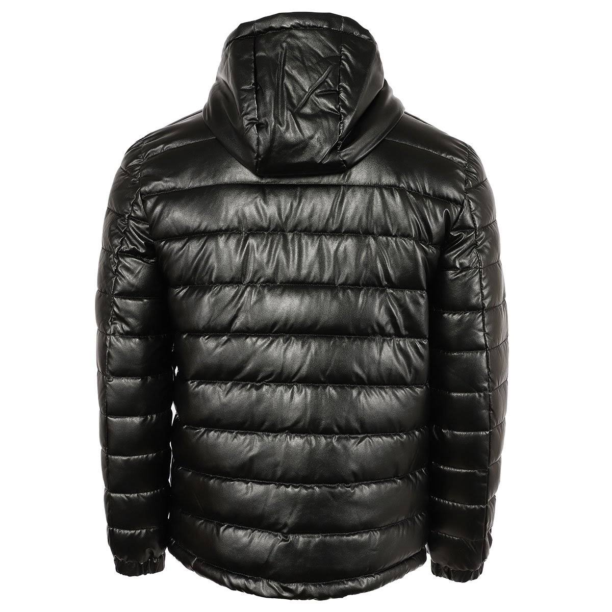 Cole Haan Men s Faux Leather Puffer Coat Medium Black 49.09