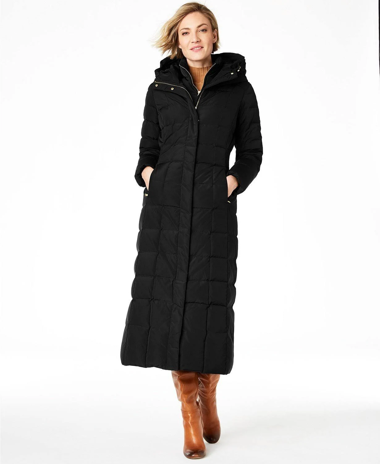 Cole Haan Women s Taffeta Quilted Long Down Coat 63.40